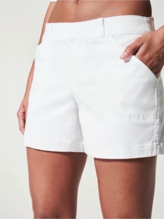 SPANX Pants - SPANX White Tailored Mid-Rise Shorts